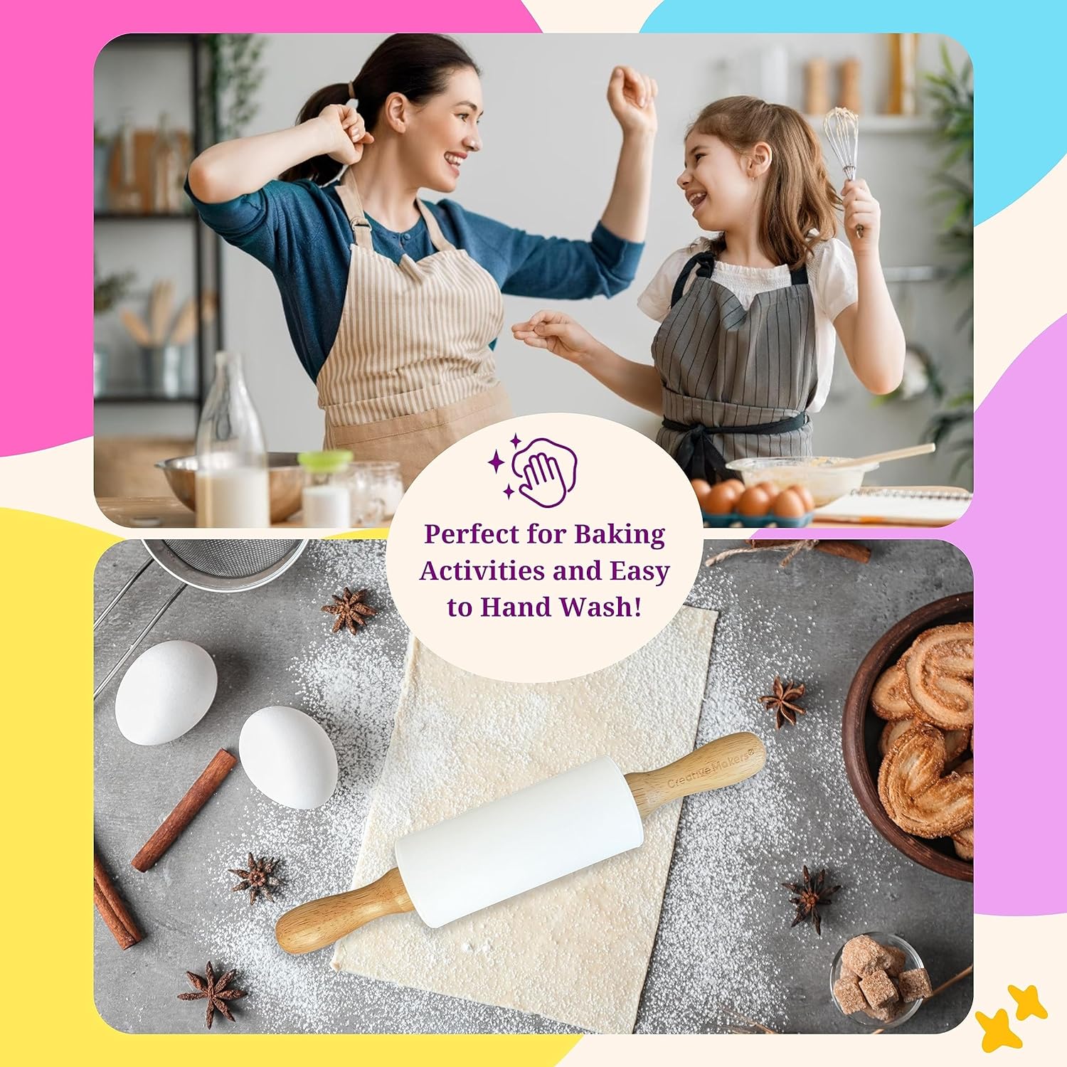 White Mini Maker's Rolling Pin