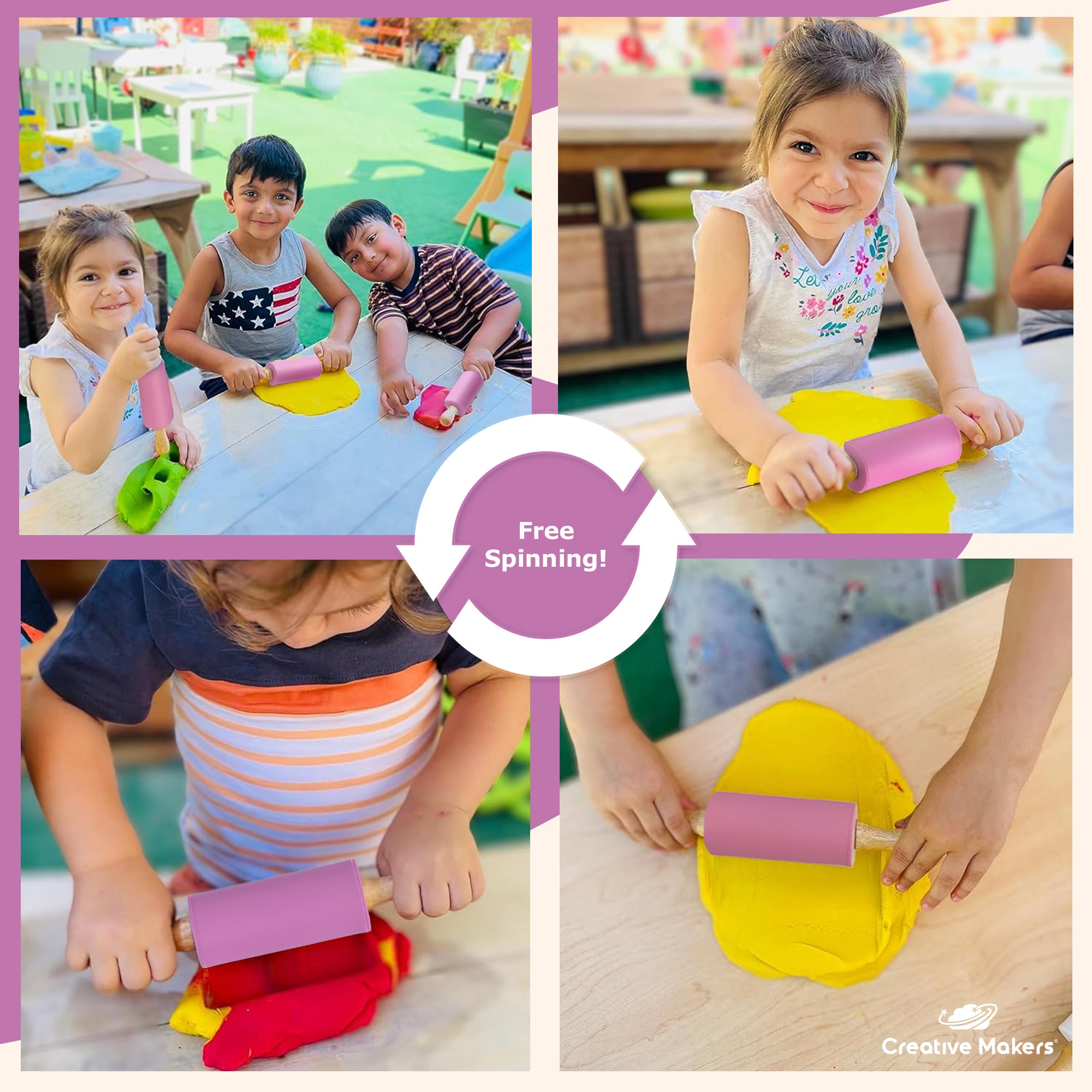 Bright Purple Mini Maker's Rolling Pin