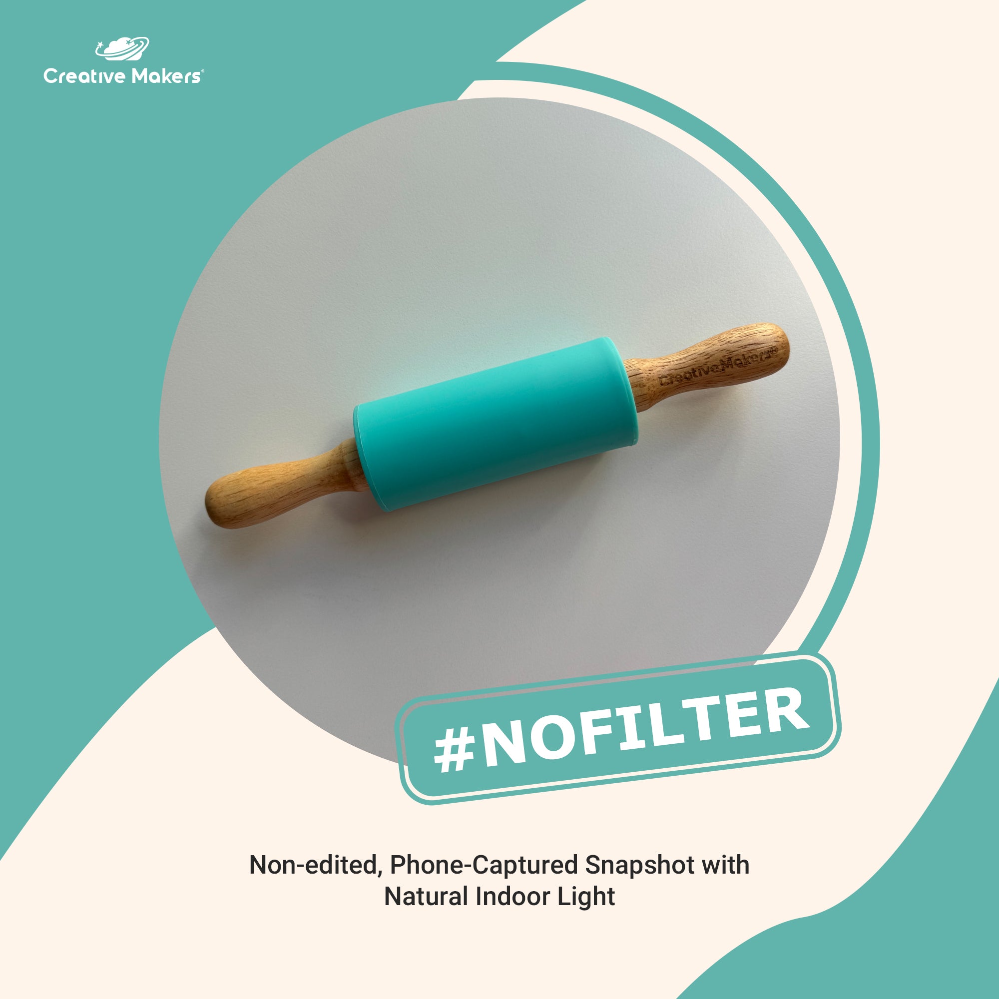 Teal Blue Mini Maker's Rolling Pin