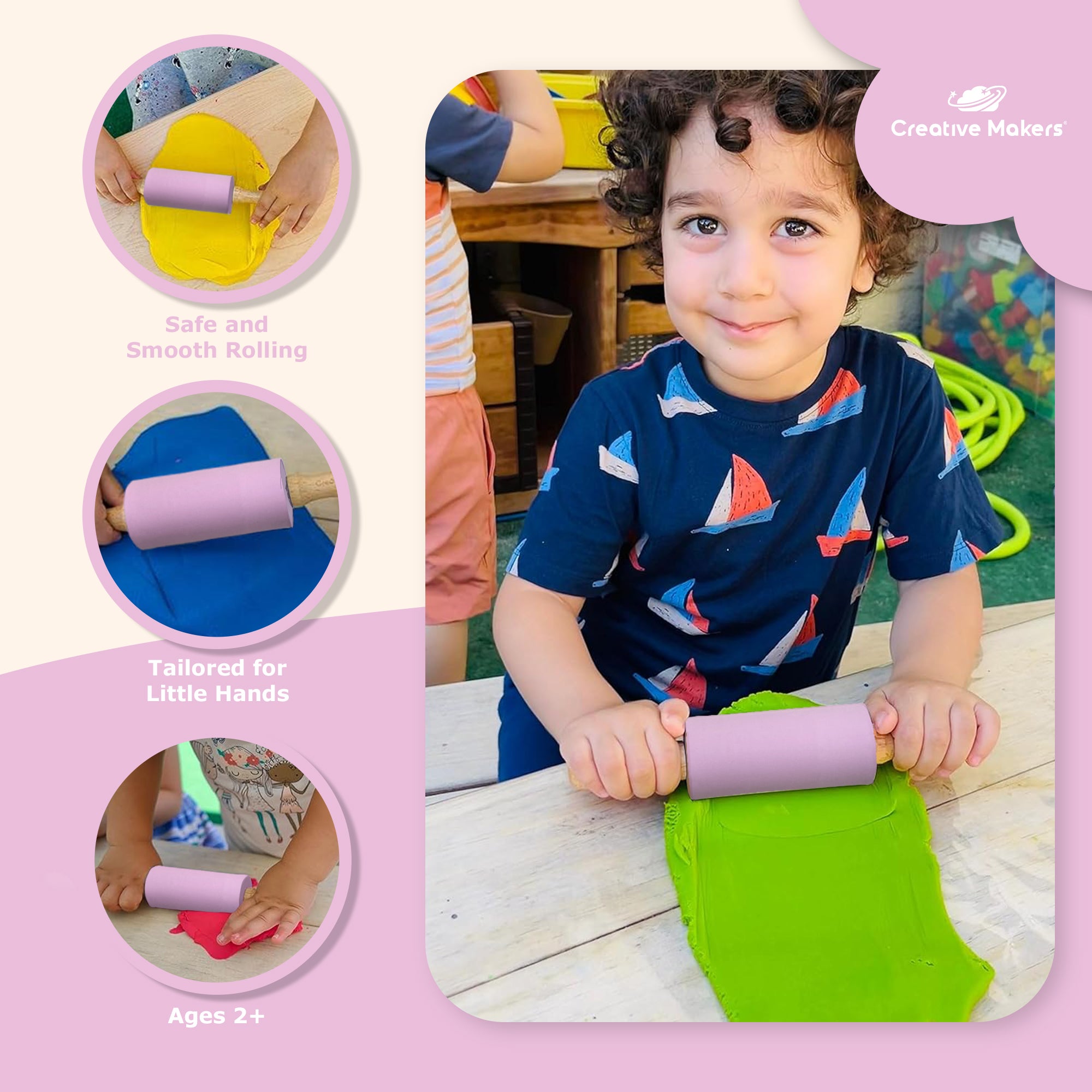 Light Pink Mini Maker's Rolling Pin