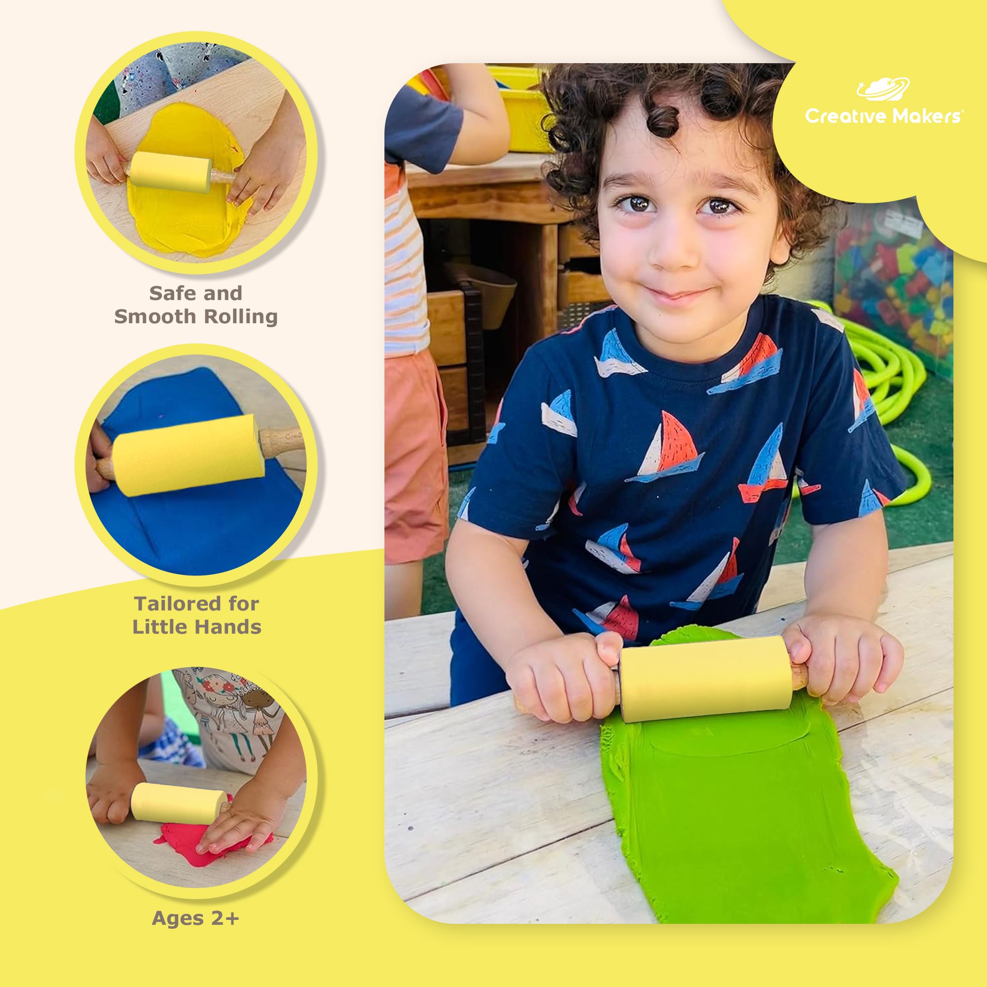 Lemon Yellow Mini Maker's Rolling Pin