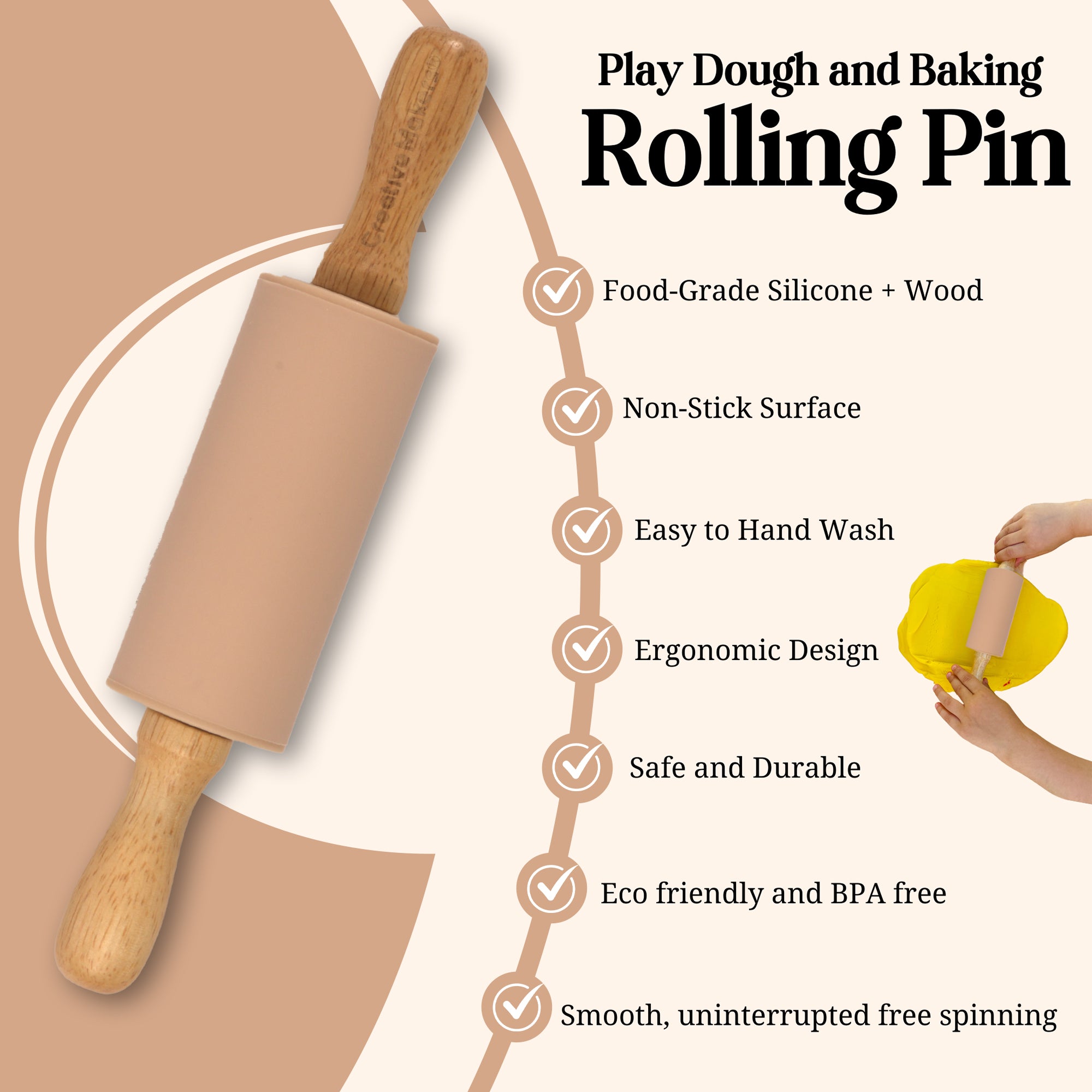 Desert Beige Mini Maker's Rolling Pin