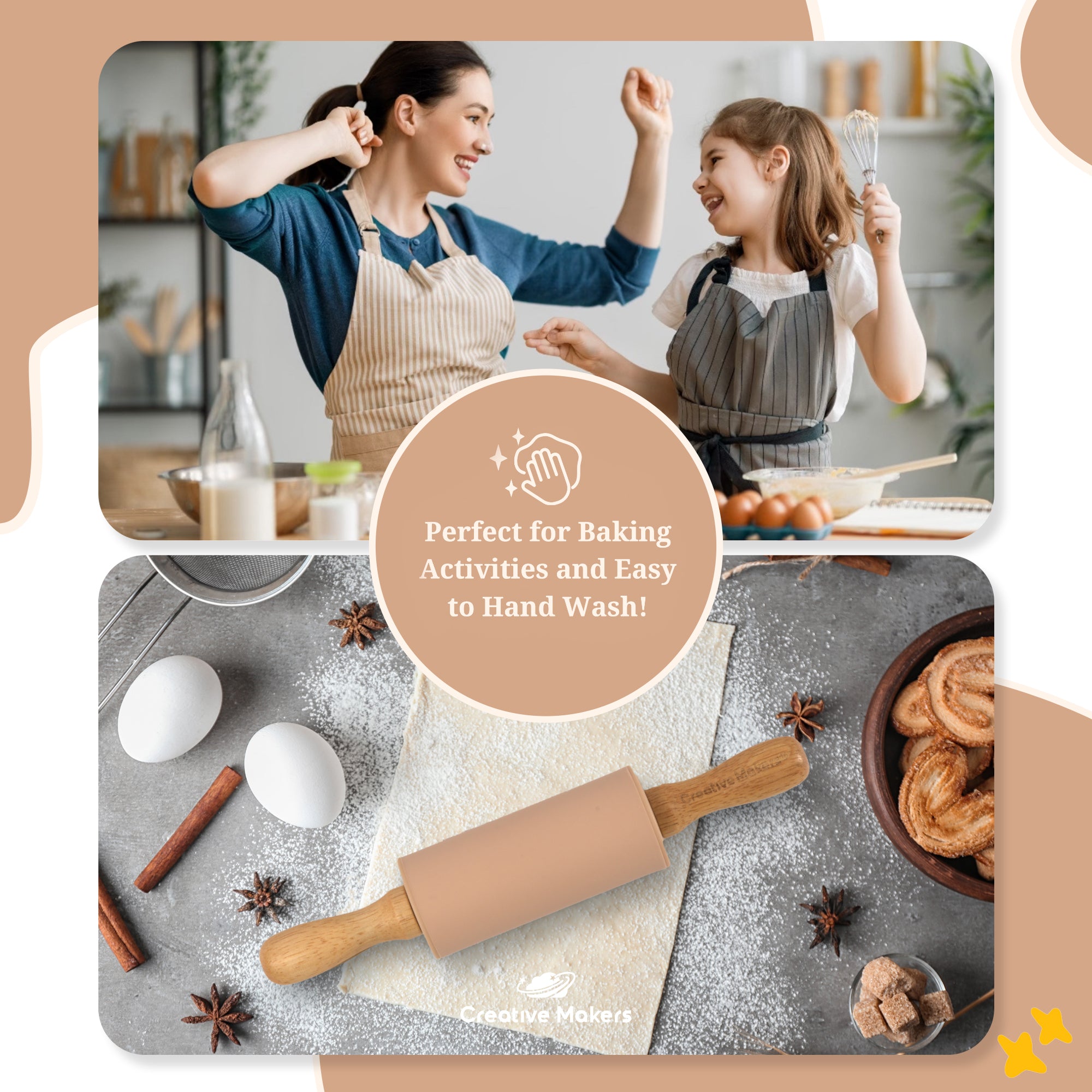 Desert Beige Mini Maker's Rolling Pin