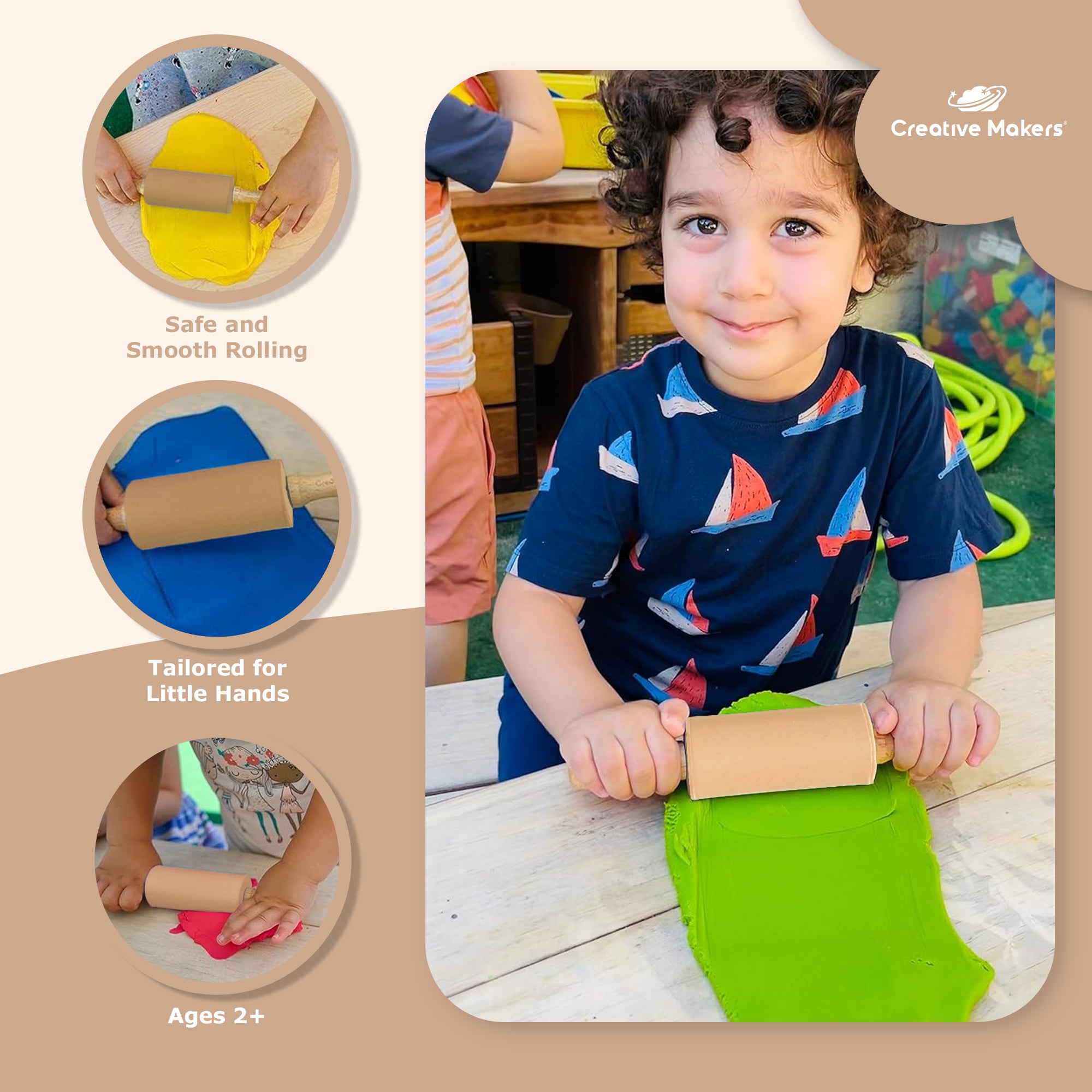 Desert Beige Mini Maker's Rolling Pin