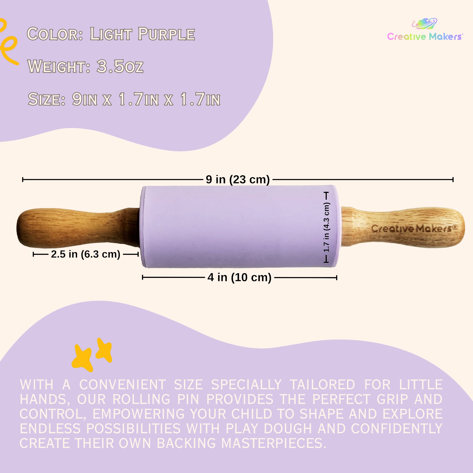 Light Purple Mini Maker's Rolling Pin