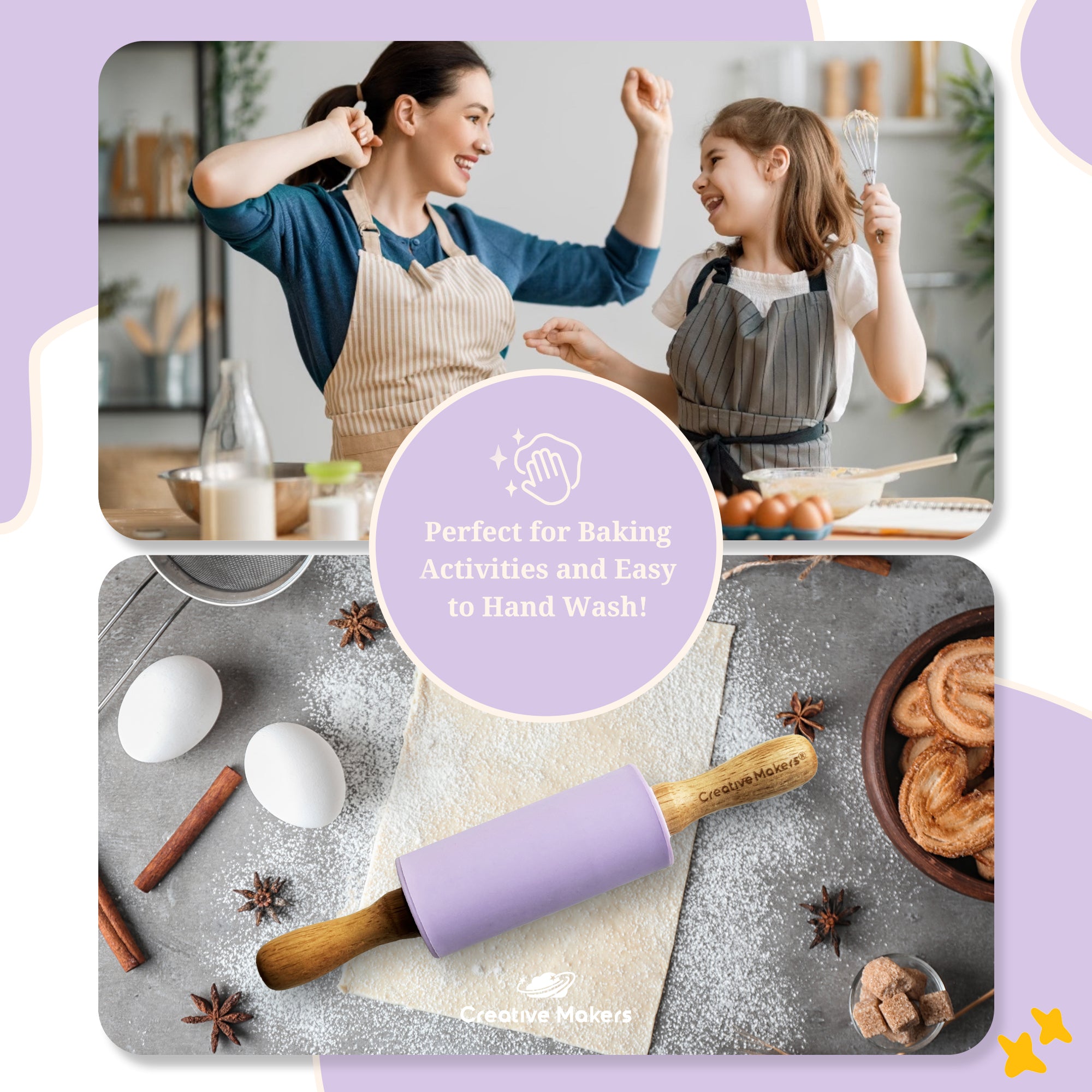 Light Purple Mini Maker's Rolling Pin